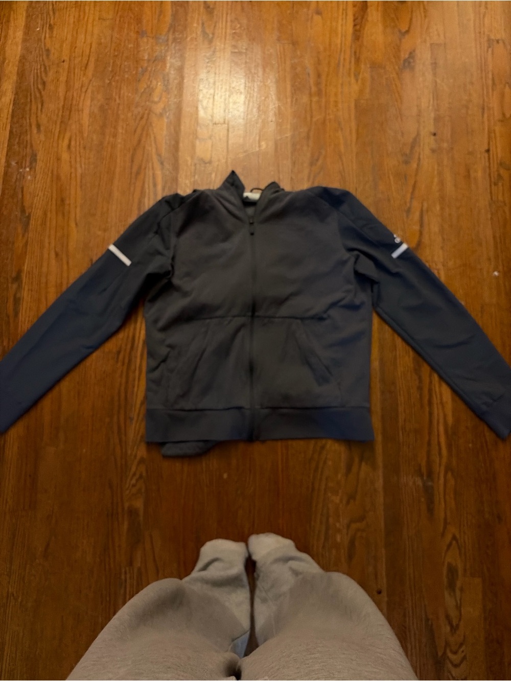 adidas Women's Black Full-Zip Athletic Jacket with Reflective Details